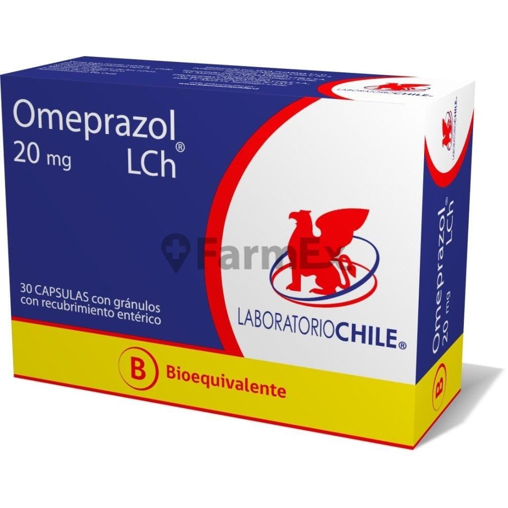 Omeprazol 20 mg x 30 cápsulas Farmex-MiaHealth-Persistente